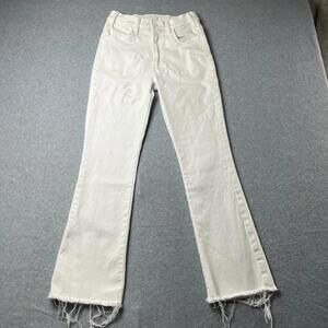 Mother Jeans Women 26 The Hustler Ankle Fray Fairest Of Them All WHITE Denim USA